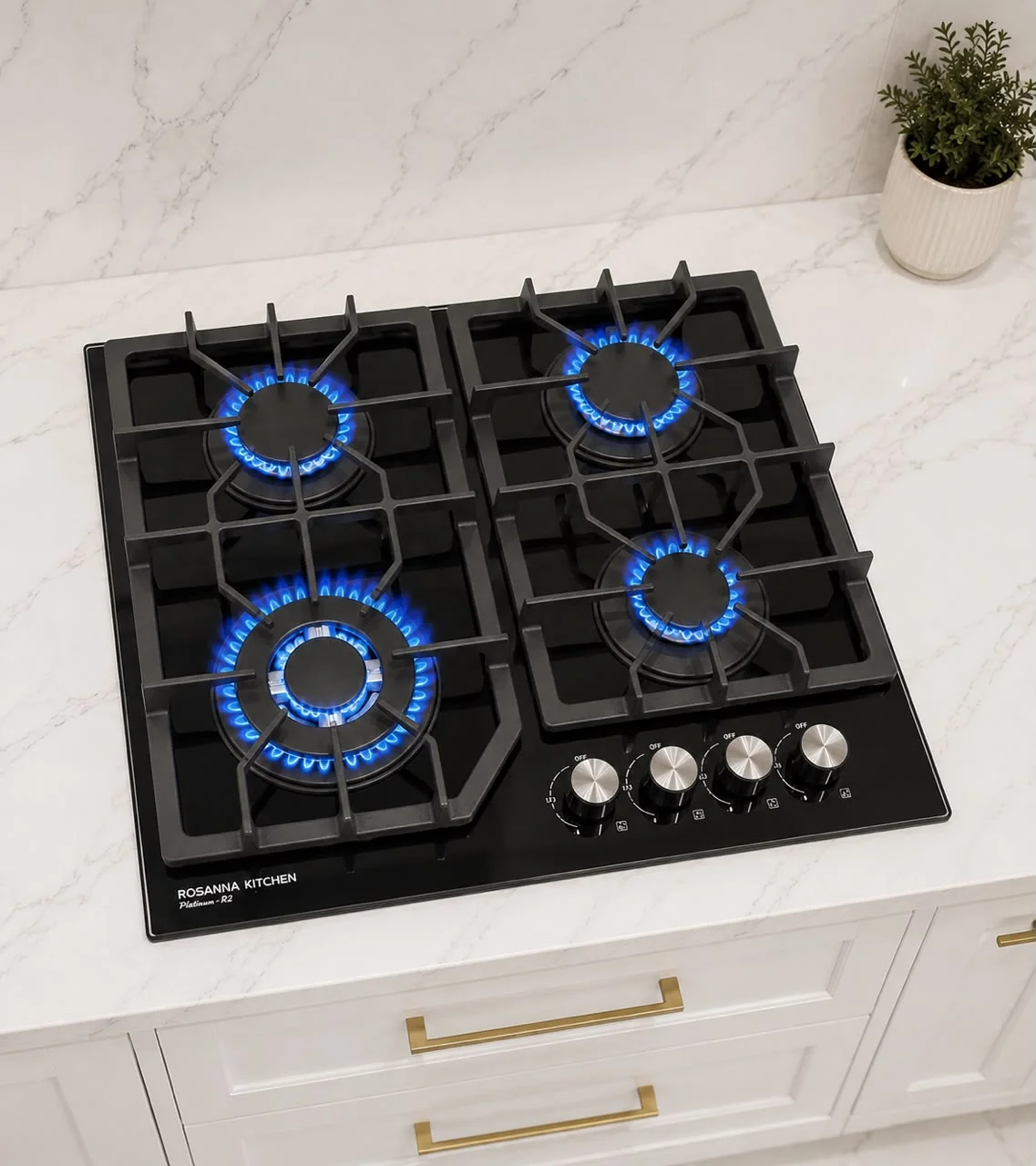4 Face Burners with Gas Safety