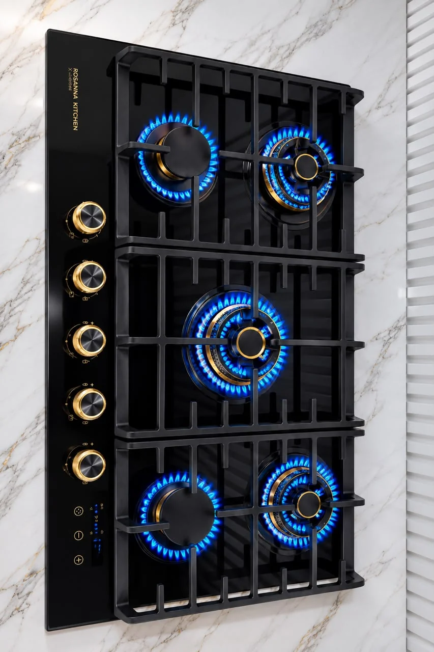 Big Copper Burner with Digital Timer (Black Glass)