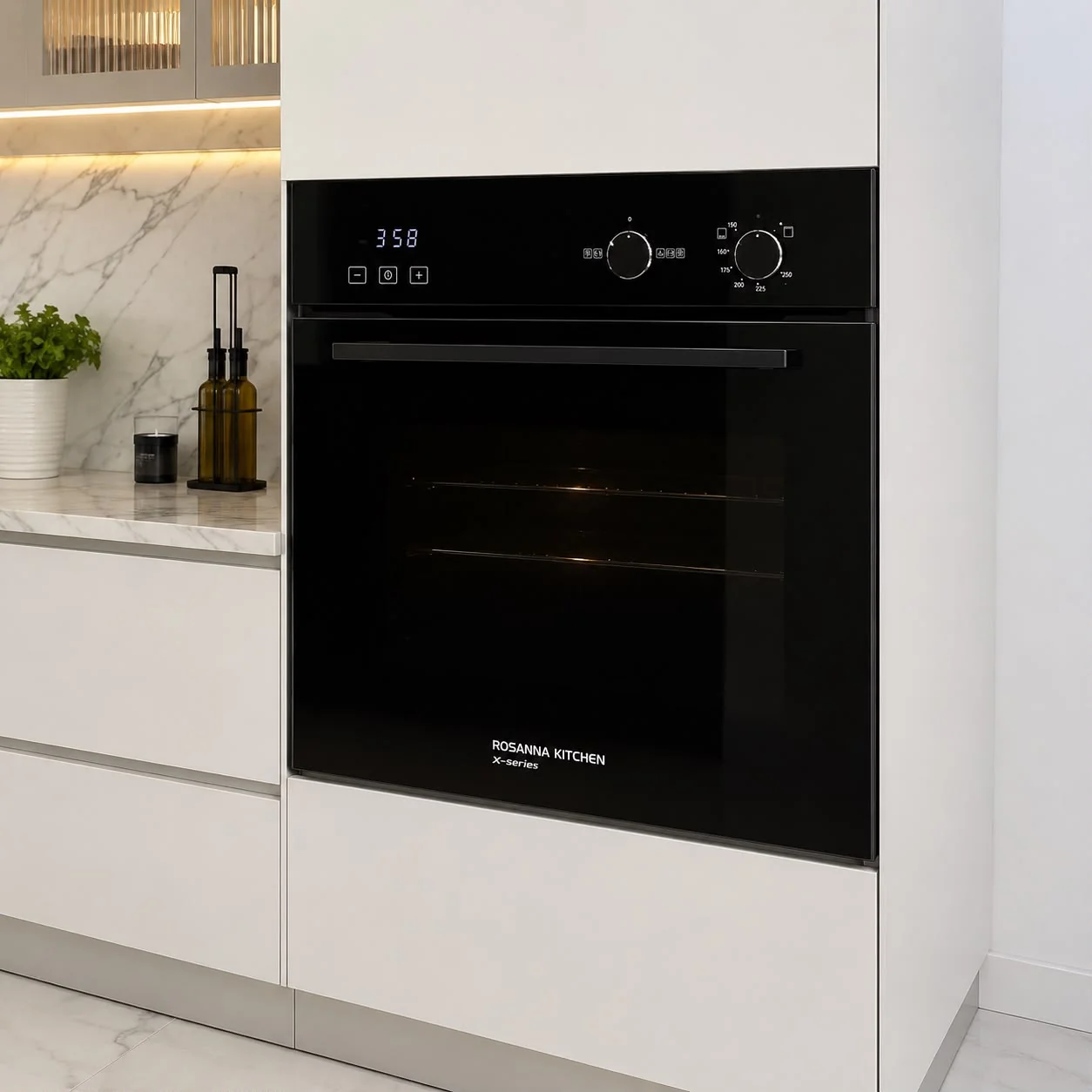 Digital Gas and Electric Oven (Diamond Black Glass X-Series)