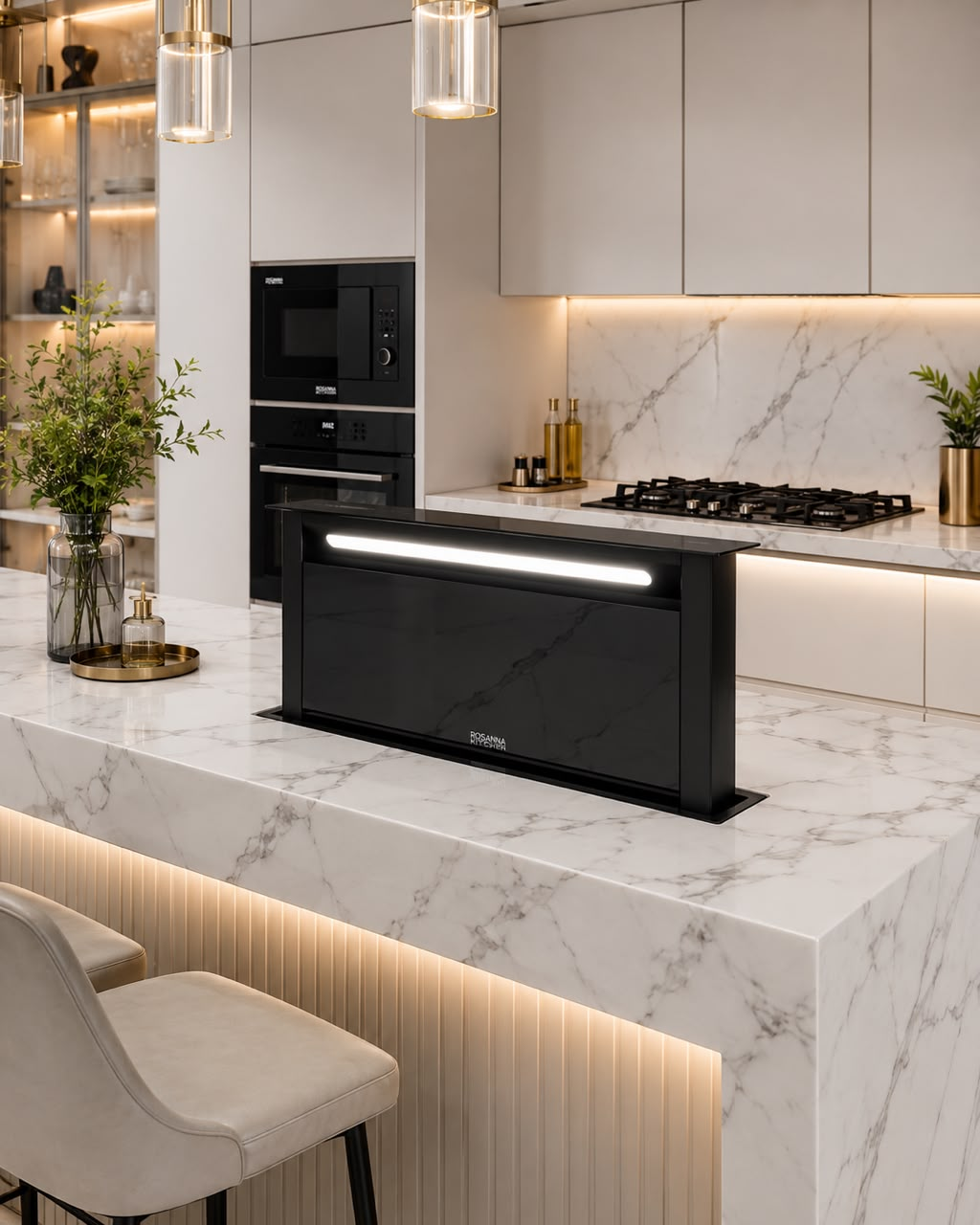 Downdraft Super Heat Extractor with Swipe Control and Carbon Filter