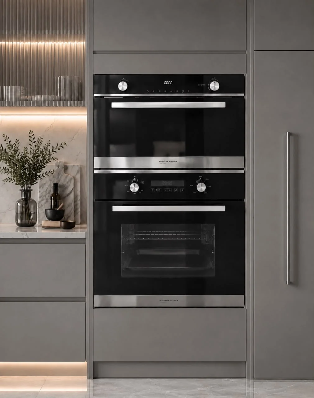 Digital Microwave and Electric Oven (Big Silver Stripes)