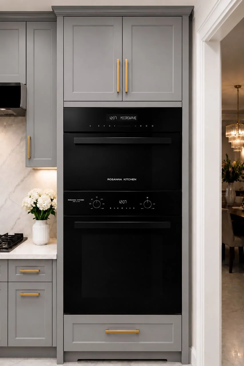 Digital Gas and Electric Oven (Diamond Black Glass)